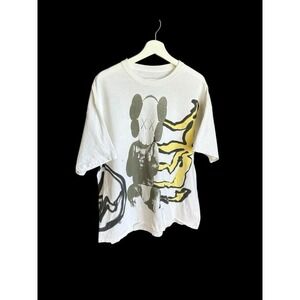 Travis Scott Cactus Jack x KAWS Fragment Collab White T Shirt Sz XL Distressed